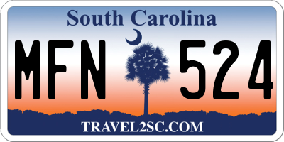 SC license plate MFN524