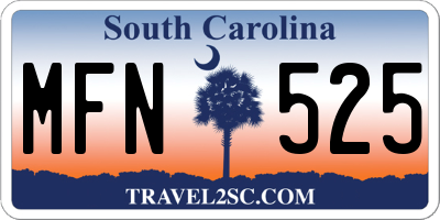 SC license plate MFN525