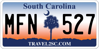 SC license plate MFN527