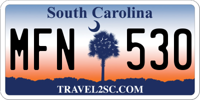 SC license plate MFN530