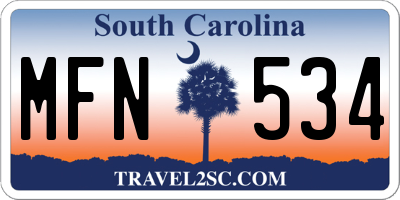 SC license plate MFN534