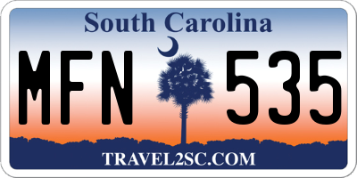 SC license plate MFN535