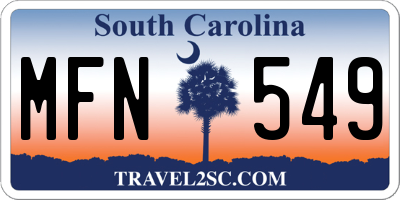 SC license plate MFN549