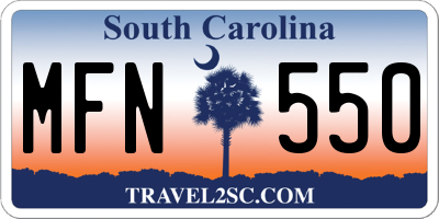 SC license plate MFN550