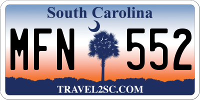 SC license plate MFN552