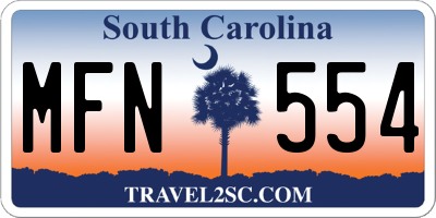 SC license plate MFN554