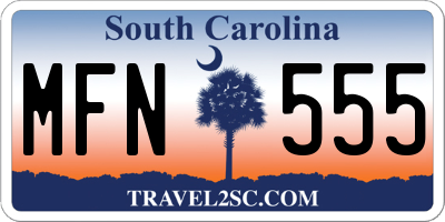 SC license plate MFN555