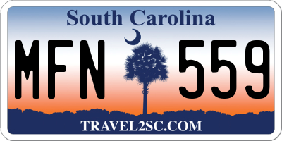SC license plate MFN559
