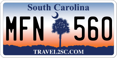SC license plate MFN560