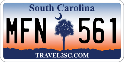 SC license plate MFN561