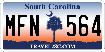 SC license plate MFN564
