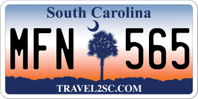 SC license plate MFN565