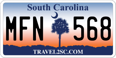 SC license plate MFN568