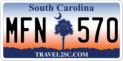 SC license plate MFN570