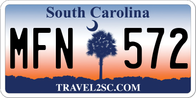 SC license plate MFN572