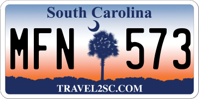 SC license plate MFN573