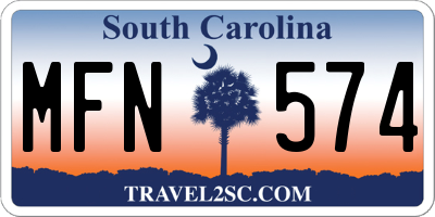 SC license plate MFN574