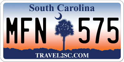 SC license plate MFN575