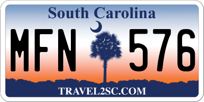 SC license plate MFN576