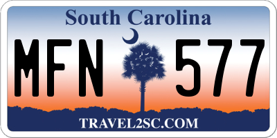 SC license plate MFN577