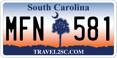 SC license plate MFN581