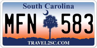SC license plate MFN583