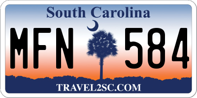 SC license plate MFN584