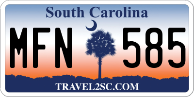 SC license plate MFN585