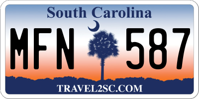 SC license plate MFN587