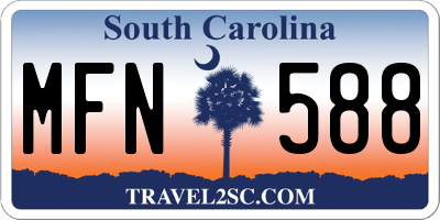 SC license plate MFN588