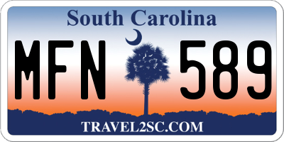 SC license plate MFN589