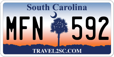 SC license plate MFN592