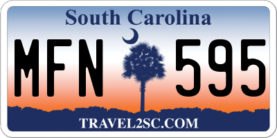 SC license plate MFN595