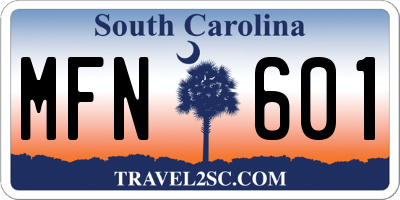 SC license plate MFN601
