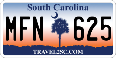 SC license plate MFN625