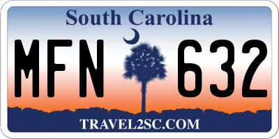 SC license plate MFN632