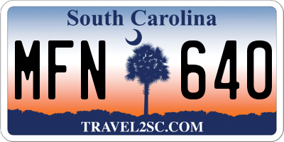 SC license plate MFN640