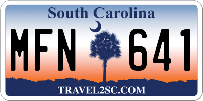 SC license plate MFN641