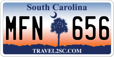 SC license plate MFN656