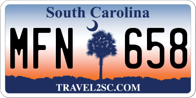 SC license plate MFN658