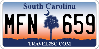 SC license plate MFN659