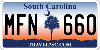 SC license plate MFN660