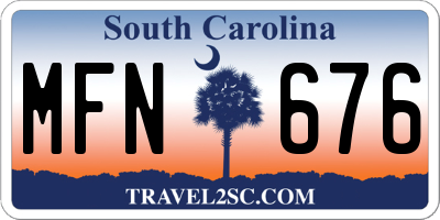 SC license plate MFN676