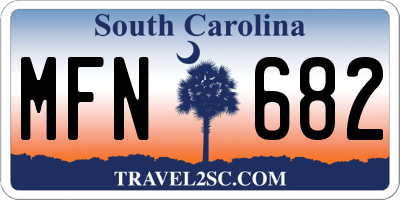 SC license plate MFN682