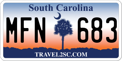 SC license plate MFN683