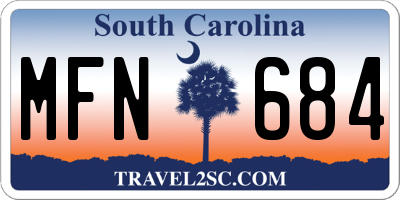 SC license plate MFN684