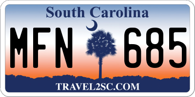 SC license plate MFN685