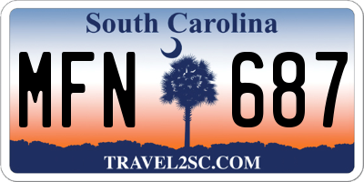 SC license plate MFN687