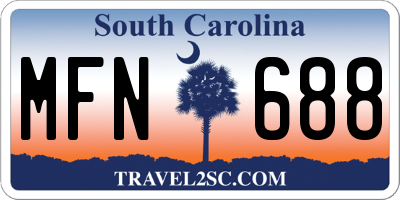 SC license plate MFN688