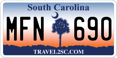 SC license plate MFN690